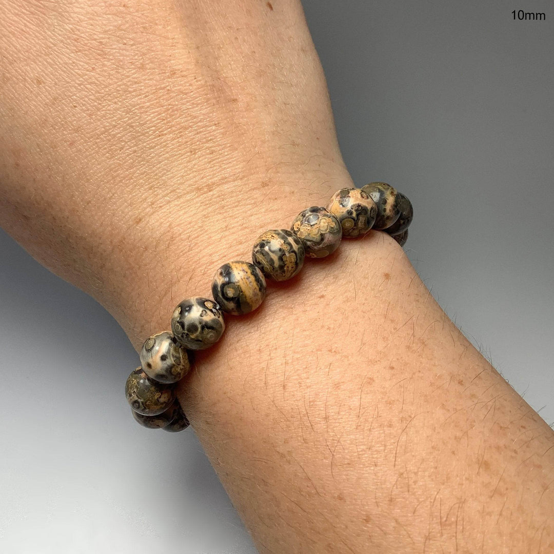 Orange Leopardskin Jasper Beaded Bracelet - Rocks and Gems Canada