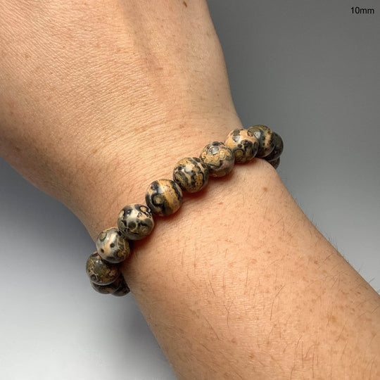 Orange Leopardskin Jasper Beaded Bracelet - Rocks and Gems Canada