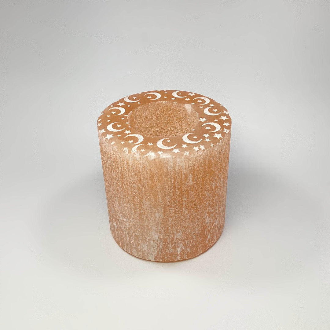Selenite Candle Holder - Rocks and Gems Canada