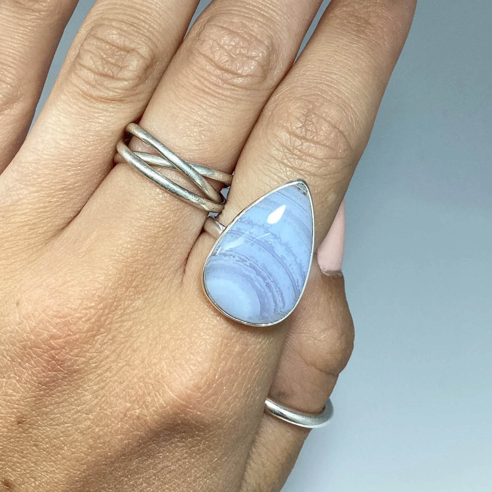 Blue Lace Agate Ring - Rocks and Gems Canada