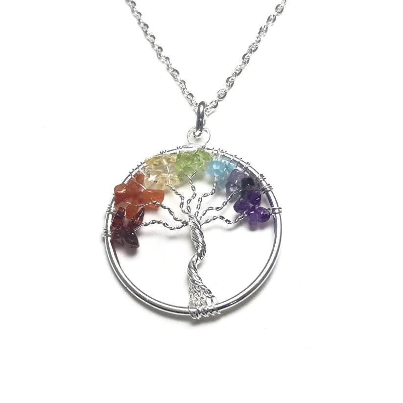 Tree of Life Necklace with Chakra Beads - Rocks and Gems Canada