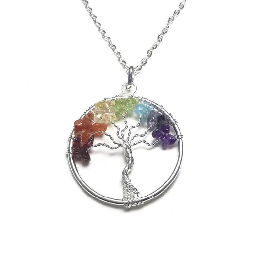Tree of Life Necklace with Chakra Beads - Rocks and Gems Canada
