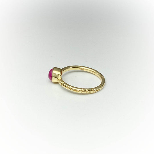 Pink Jade Gold Finish Ring - Rocks and Gems Canada