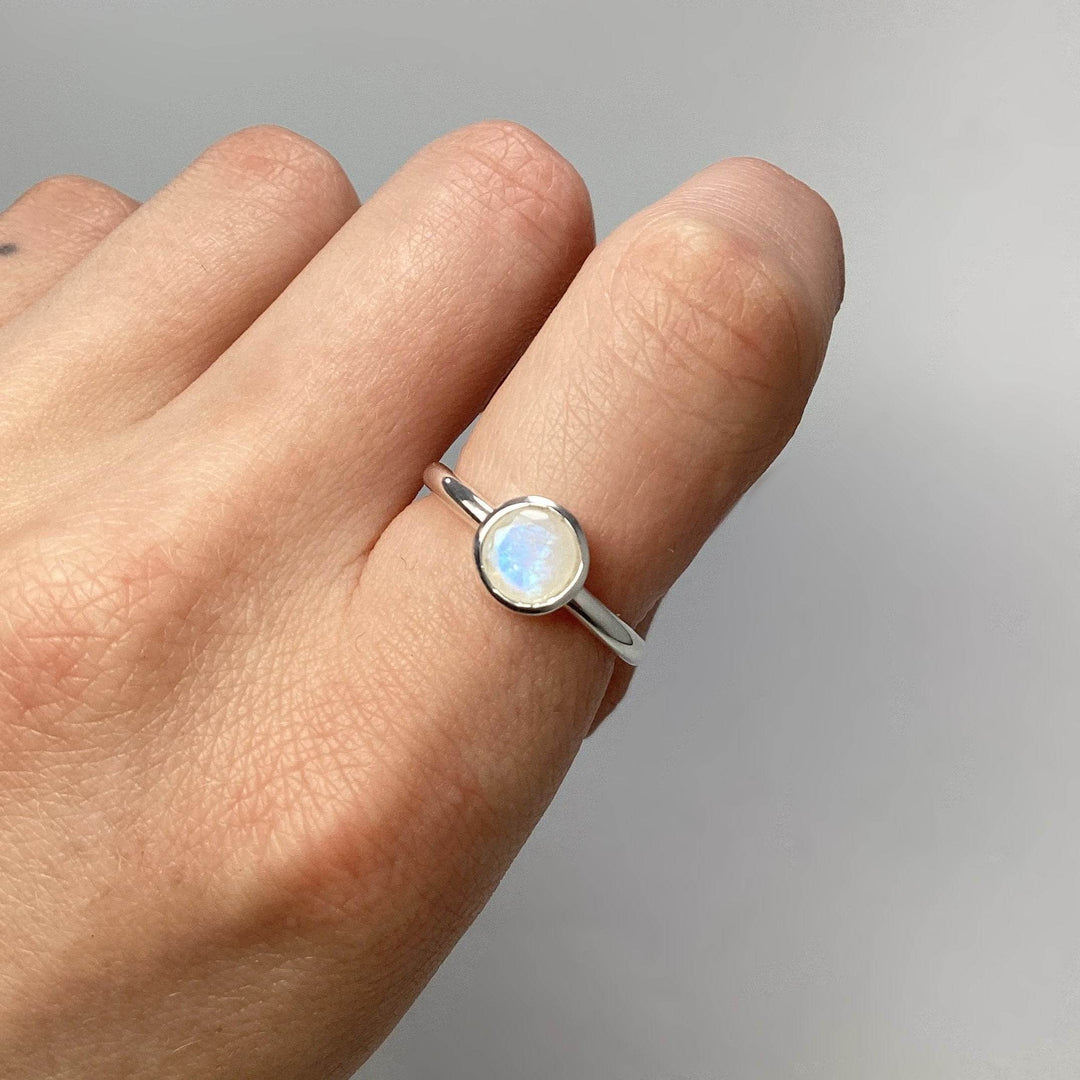 Rainbow Moonstone Ring - Rocks and Gems Canada