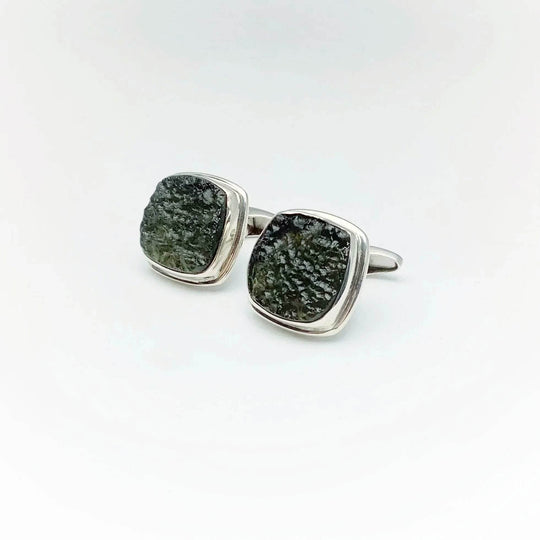 Moldavite Cufflinks - Rocks and Gems Canada