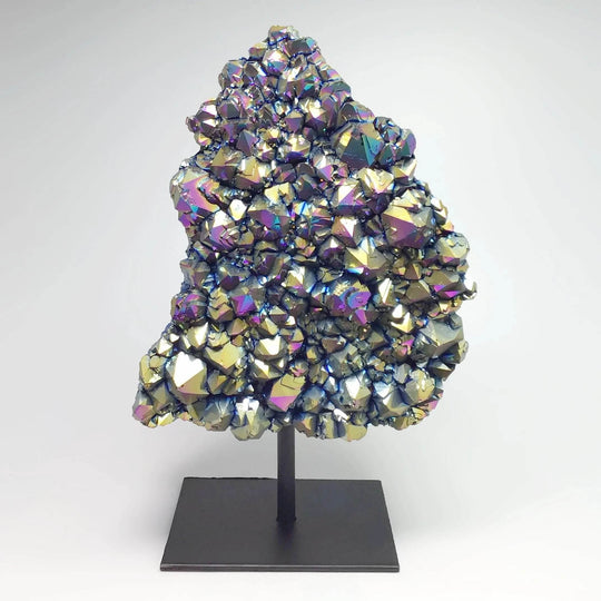 Rainbow Amethyst Druze Cluster On Stand - Rocks and Gems Canada