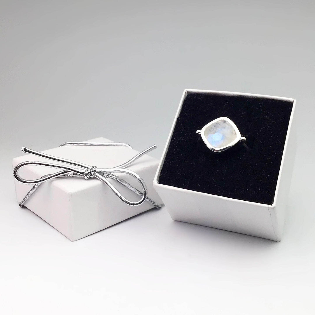 Rainbow Moonstone Ring - Rocks and Gems Canada
