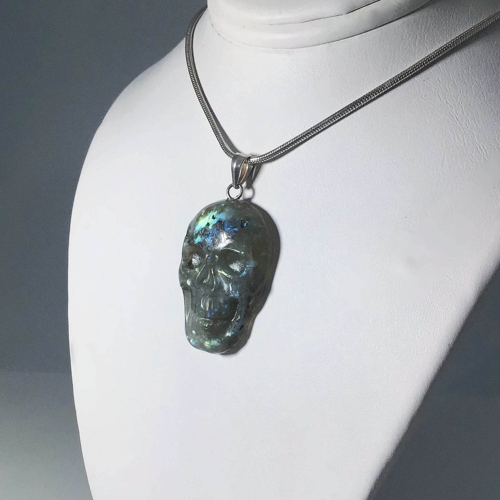 Labradorite Skull Pendant - Rocks and Gems Canada