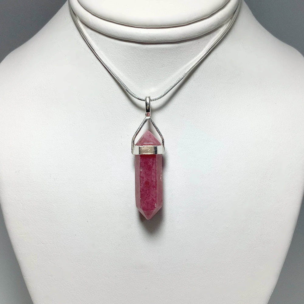 Rhodonite Double Terminated Point Pendant - Rocks and Gems Canada