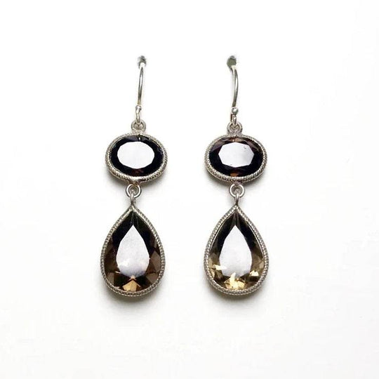 Smoky Quartz Dangle Earrings - Rocks and Gems Canada