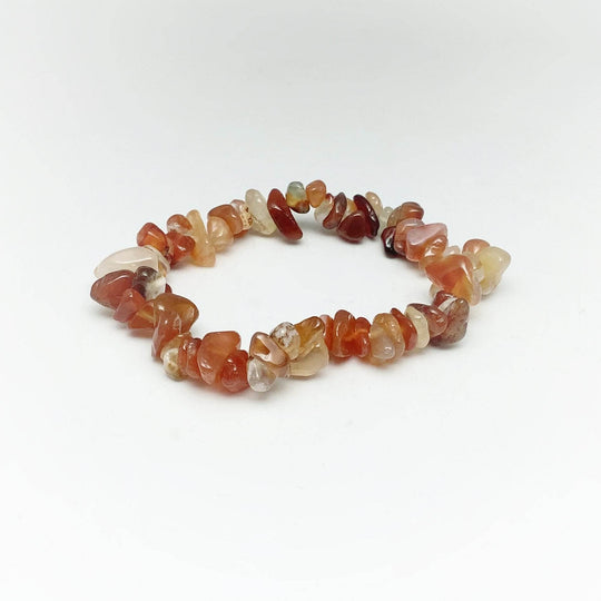 Mixed Carnelian Agate Chip Beaded Bracelet - Rocks and Gems Canada
