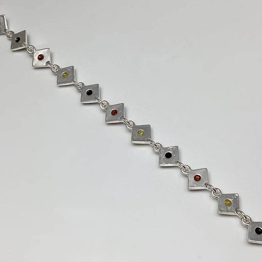Mixed Amber Sterling Silver Bracelet - Rocks and Gems Canada