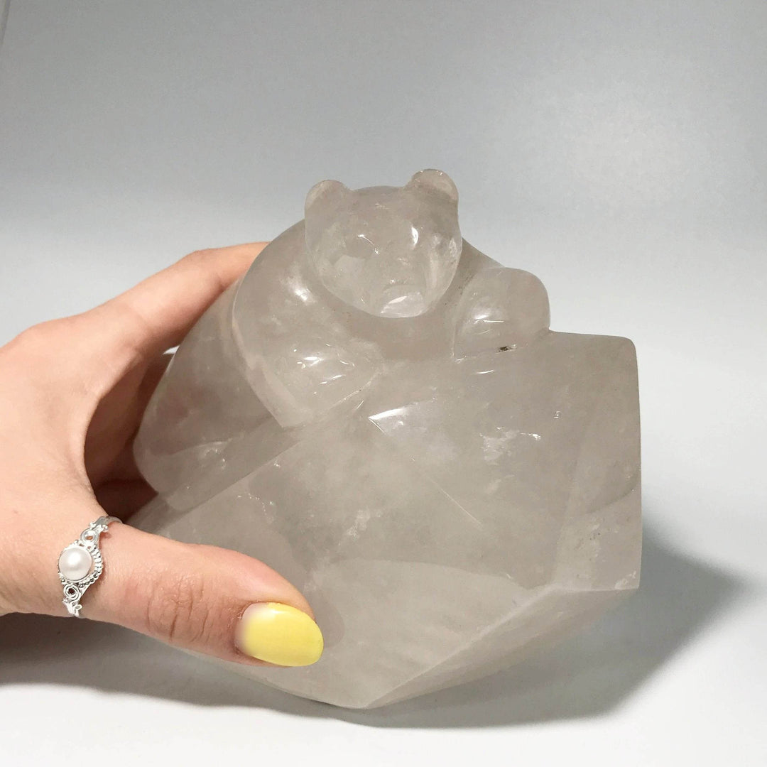 Quartz Bear Carving - Rocks and Gems Canada