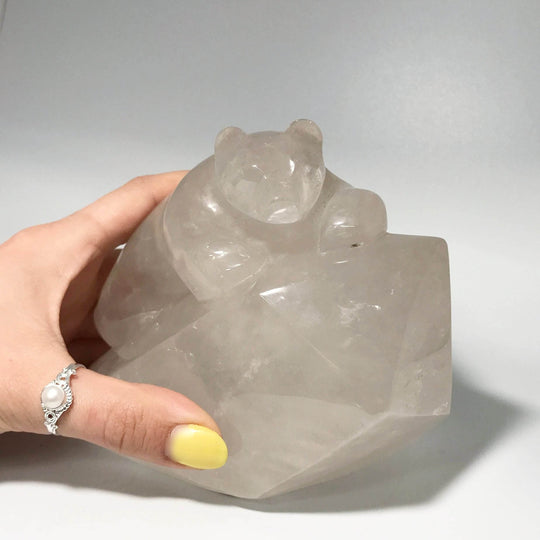 Quartz Bear Carving - Rocks and Gems Canada