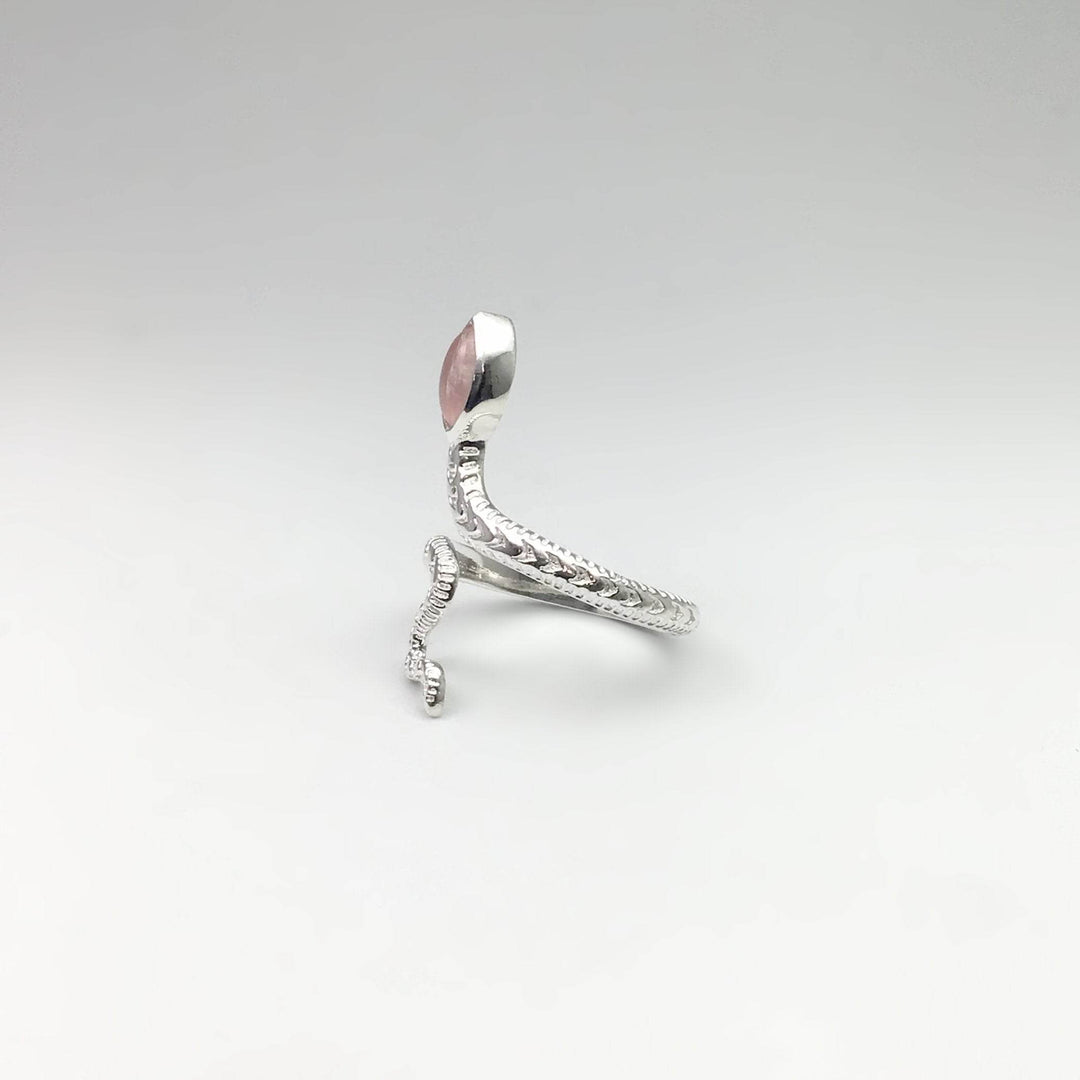 Rose Quartz Snake Ring - Rocks and Gems Canada