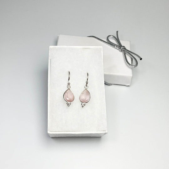 Rose Quartz Dangle Earrings - Rocks and Gems Canada