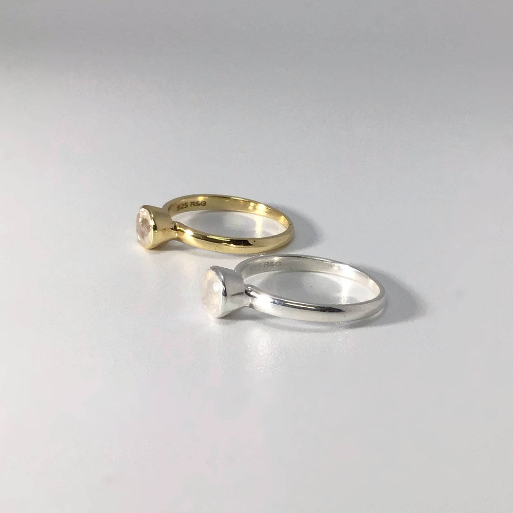 Rainbow Moonstone Ring - Rocks and Gems Canada