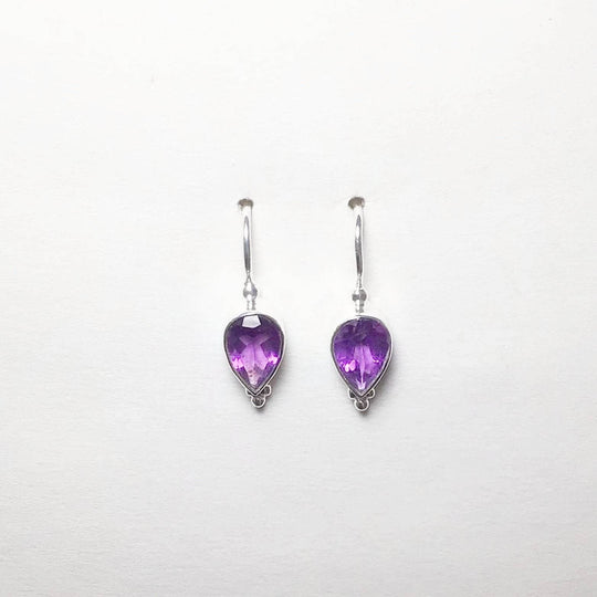 Amethyst Faceted Dangle Earrings - Rocks and Gems Canada