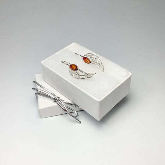 Cognac Amber Earrings - Rocks and Gems Canada