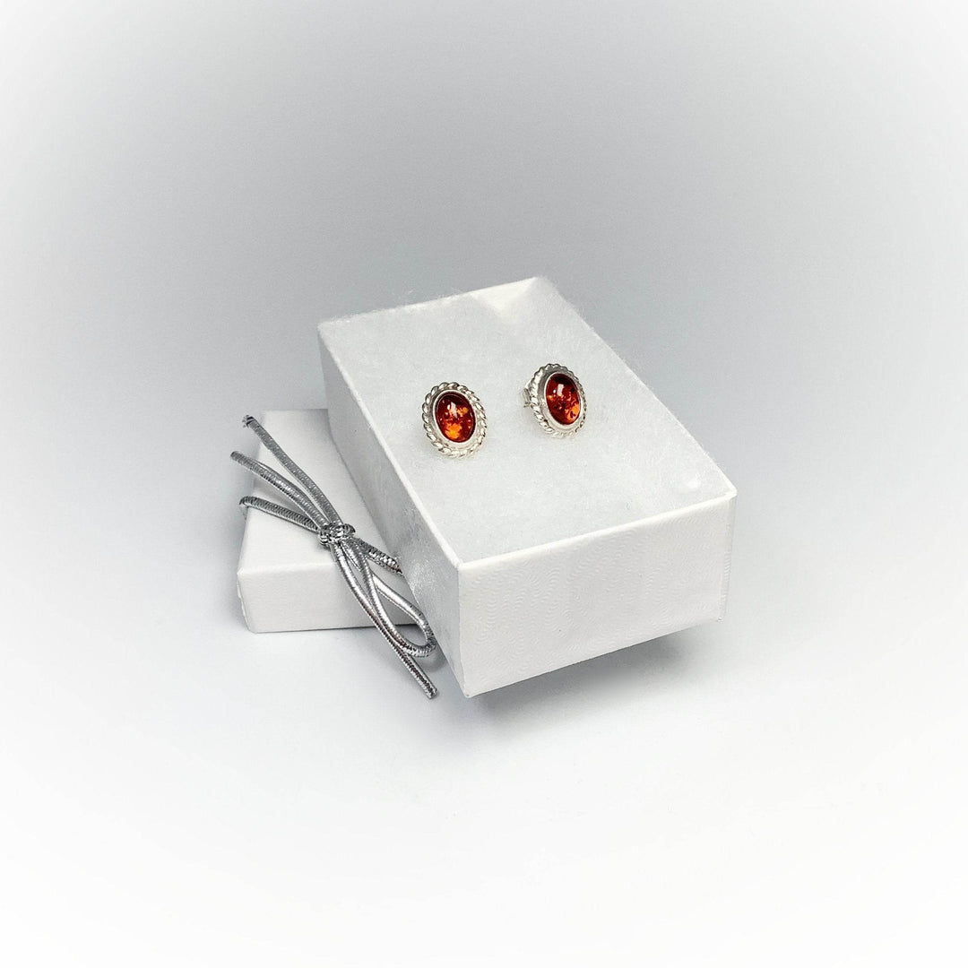 Cognac Amber Earrings - Rocks and Gems Canada