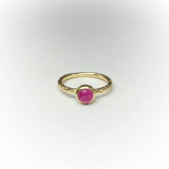 Pink Jade Gold Finish Ring - Rocks and Gems Canada