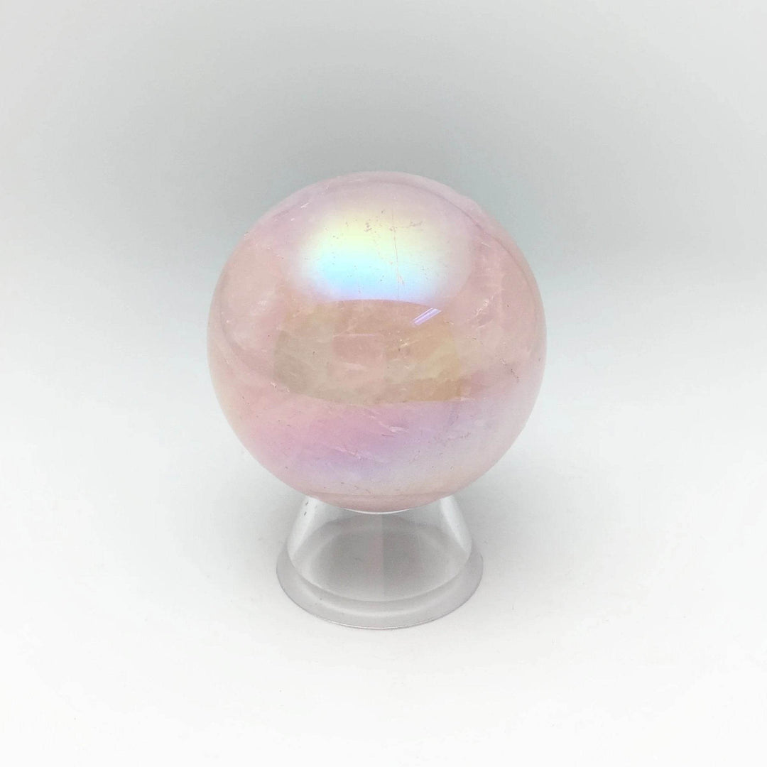 Aura Rose Quartz Sphere - Rocks and Gems Canada
