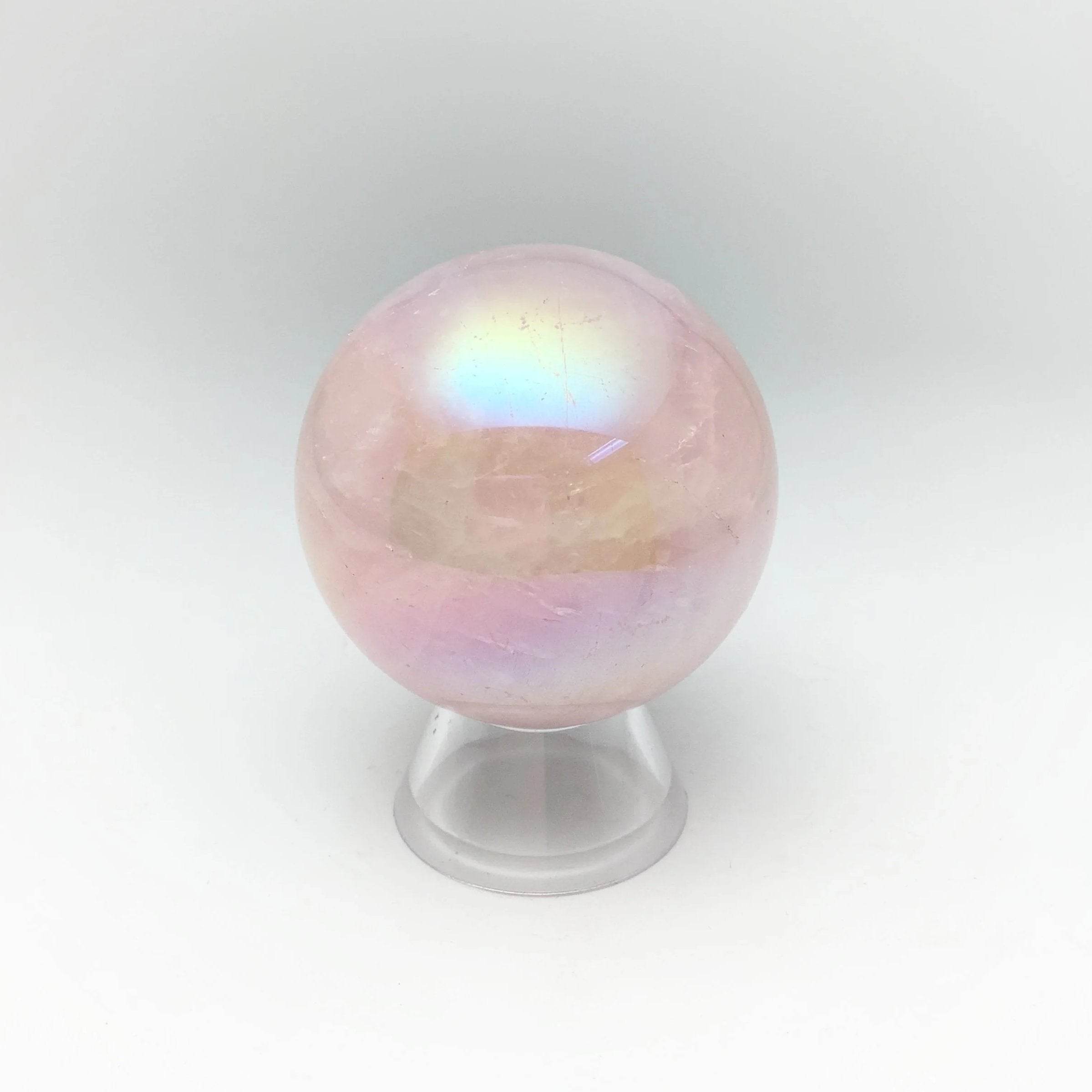 Aura Rose Quartz Sphere - Rocks and Gems Canada
