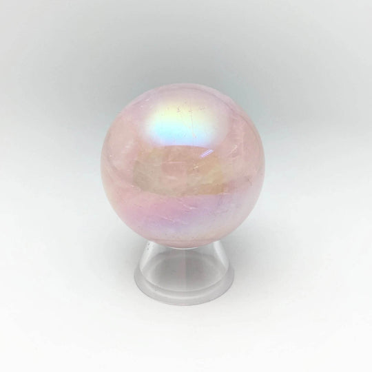 Aura Rose Quartz Sphere - Rocks and Gems Canada