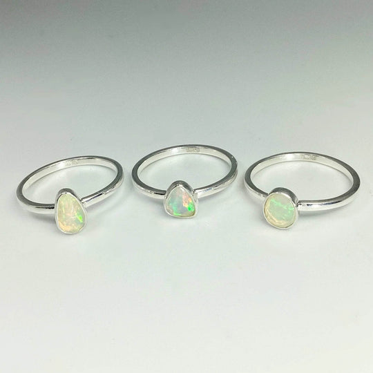 Faceted Ethiopian Fire Opal Ring - Rocks and Gems Canada