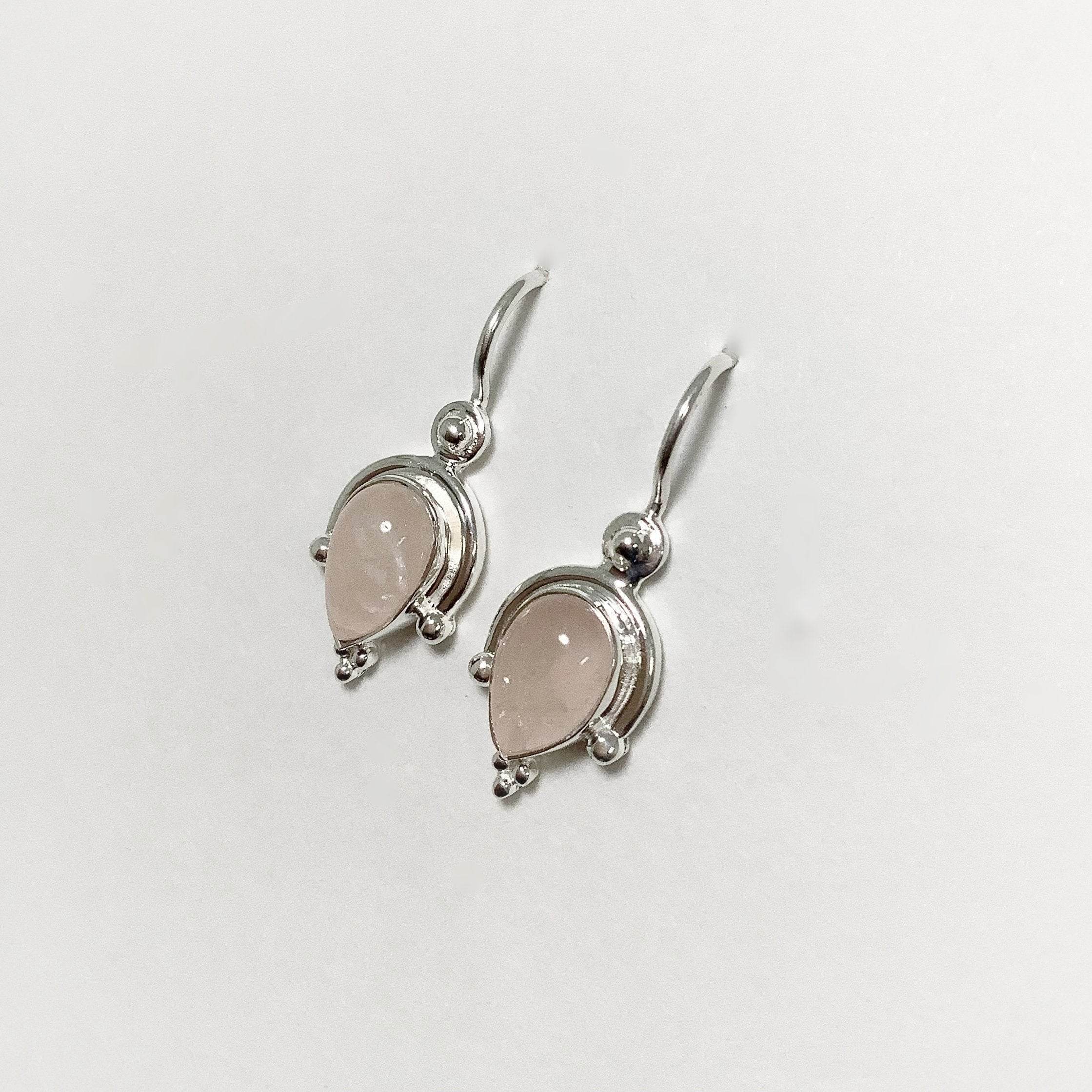 Rose Quartz Dangle Earrings - Rocks and Gems Canada