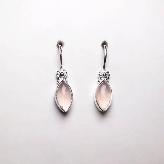 Rose Quartz Dangle Earrings - Rocks and Gems Canada