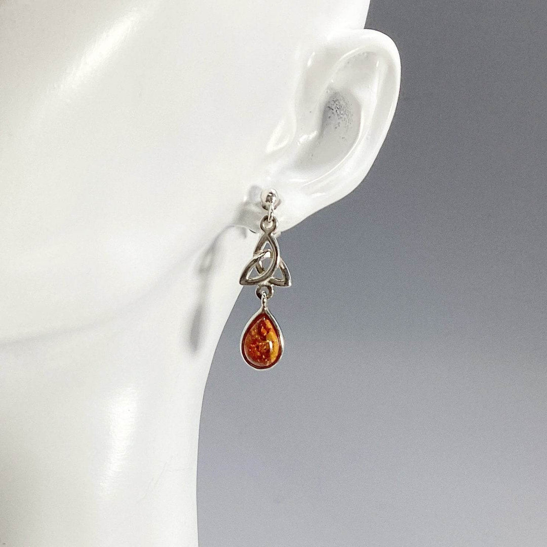 Cognac Amber Stud Earrings - Rocks and Gems Canada