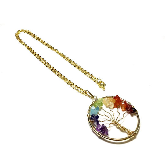 Tree of Life Necklace with Chakra Beads - Rocks and Gems Canada