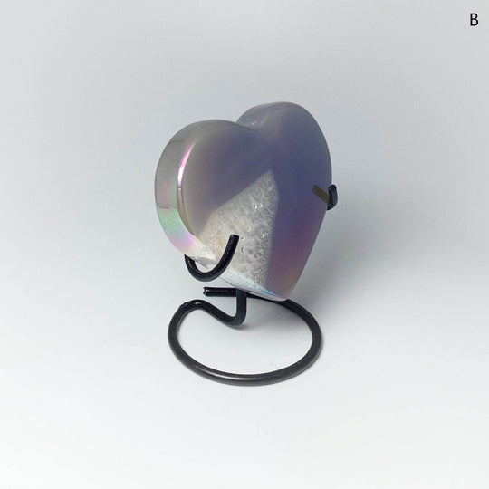 Rainbow Agate Heart on Stand - Rocks and Gems Canada