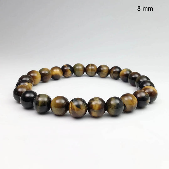 Blue Gold Tiger Eye Beaded Bracelet - Rocks and Gems Canada