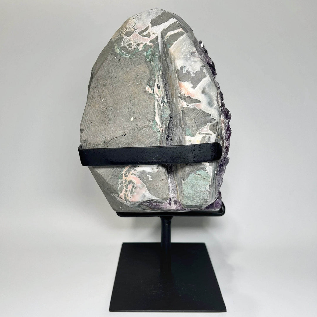 Large Amethyst Druze Cluster on Display Stand - Rocks and Gems Canada