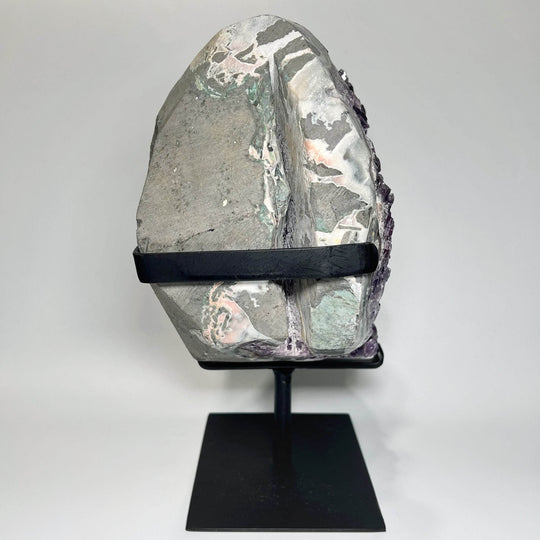 Large Amethyst Druze Cluster on Display Stand - Rocks and Gems Canada