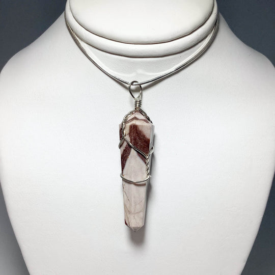 Wire Wrapped Brown Zebra Jasper Pendant - Rocks and Gems Canada