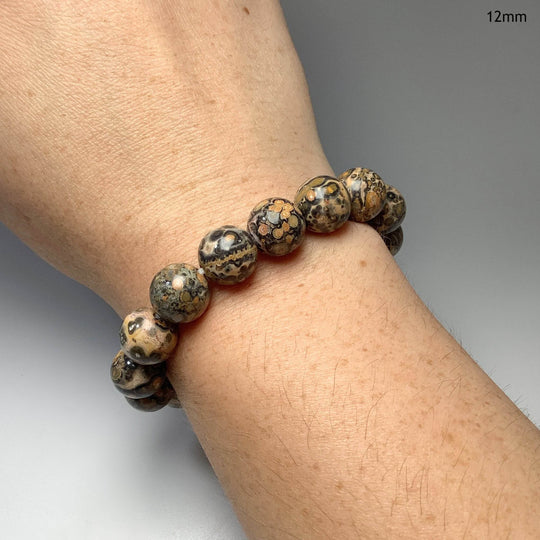 Orange Leopardskin Jasper Beaded Bracelet - Rocks and Gems Canada