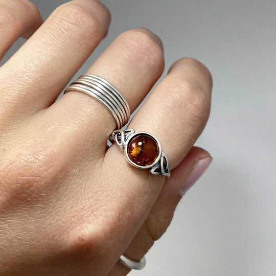 Cognac Amber Ring - Rocks and Gems Canada