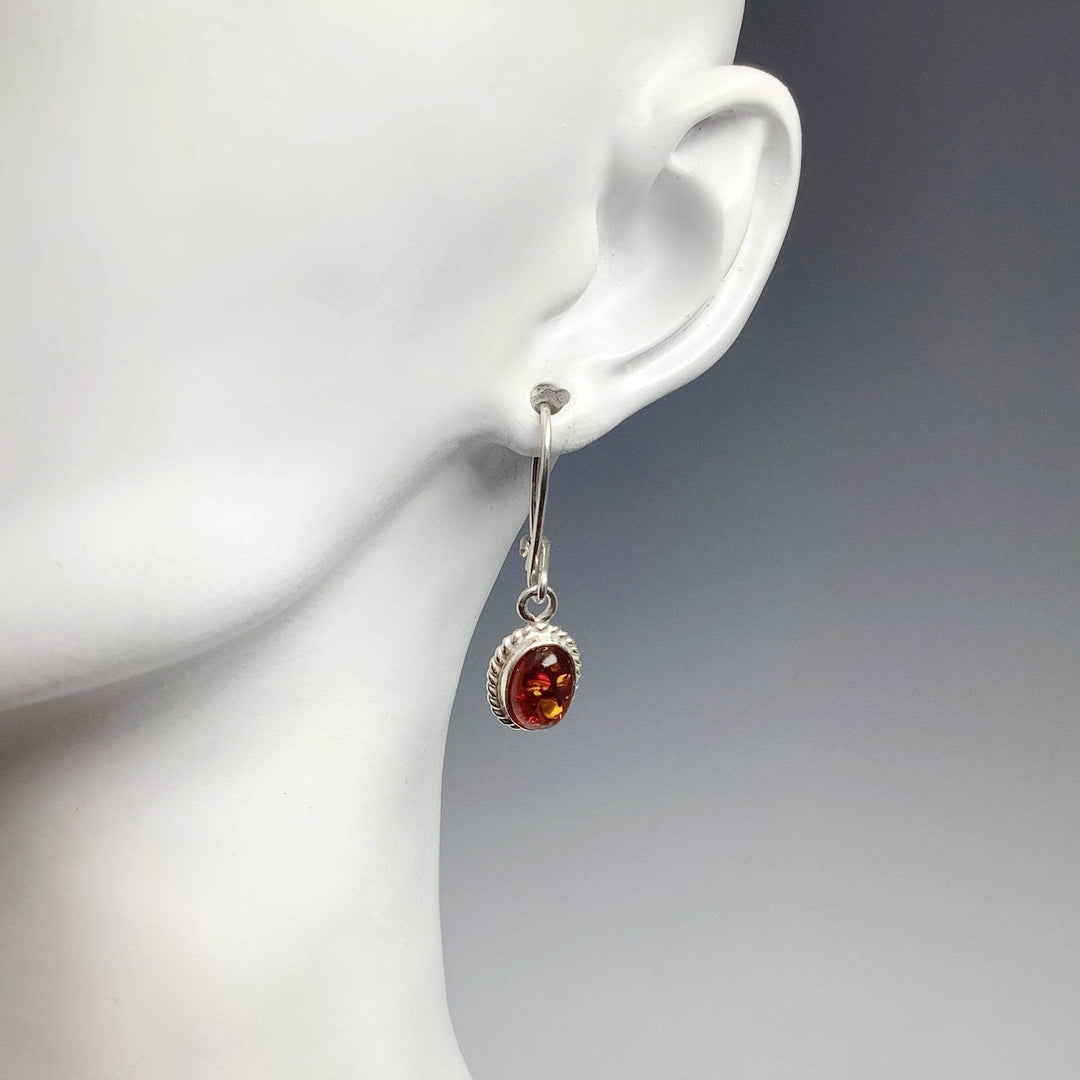 Cognac Amber Earrings - Rocks and Gems Canada