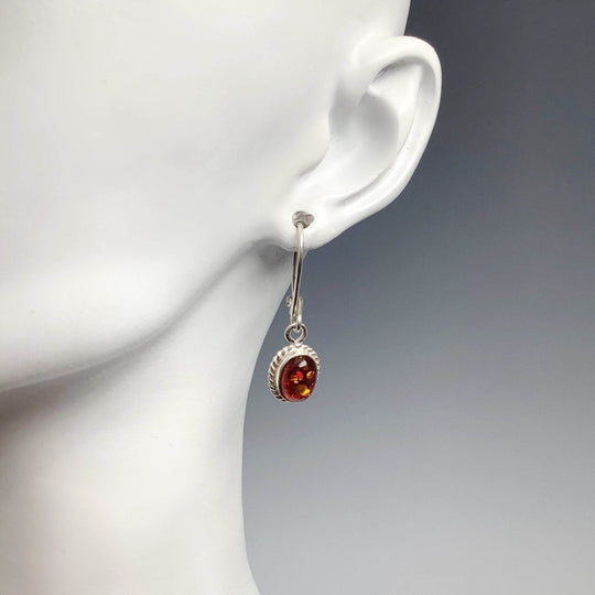 Cognac Amber Earrings - Rocks and Gems Canada