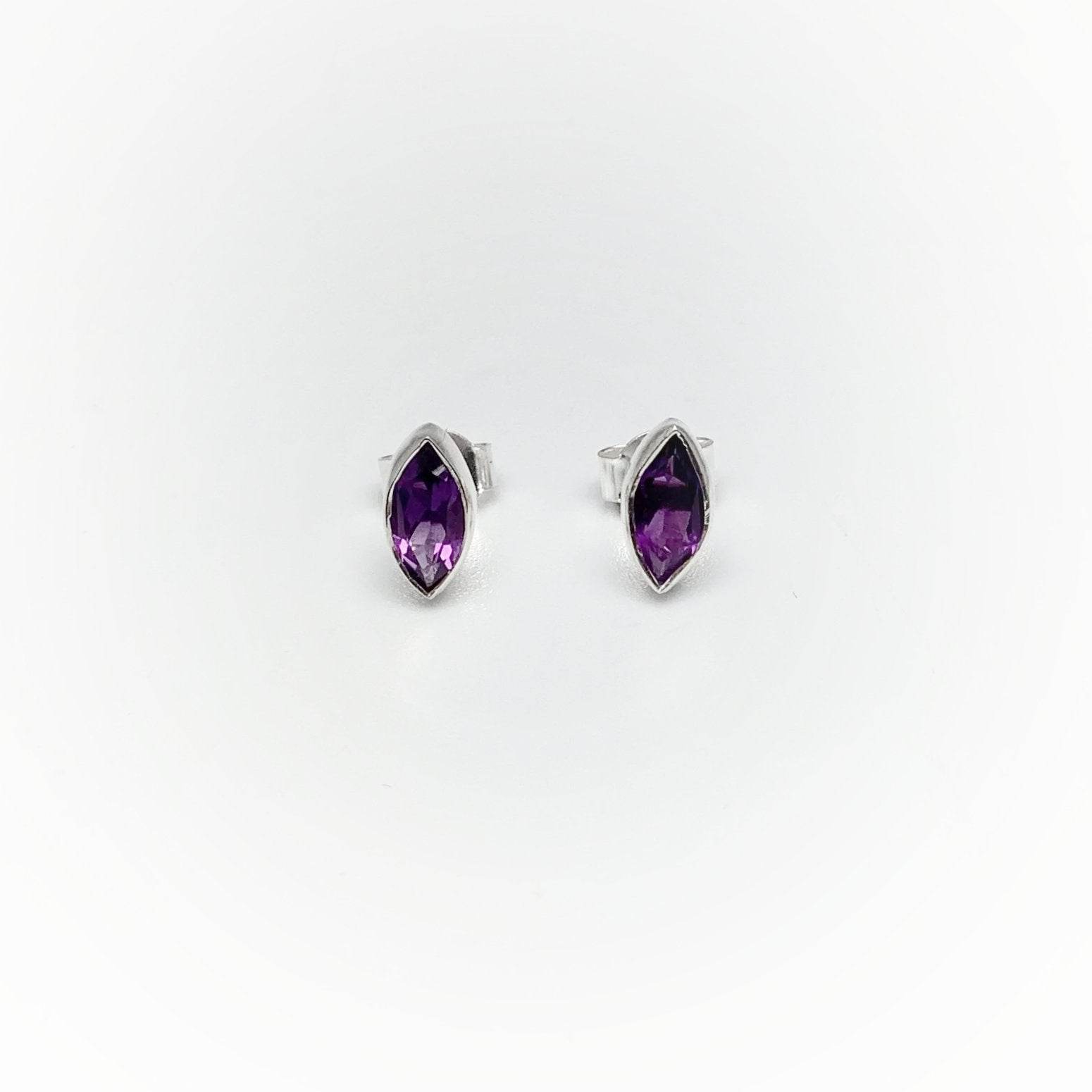 Amethyst Stud Earrings - Rocks and Gems Canada
