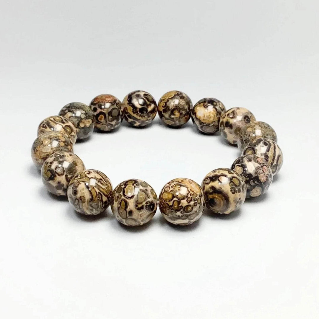 Orange Leopardskin Jasper Beaded Bracelet - Rocks and Gems Canada