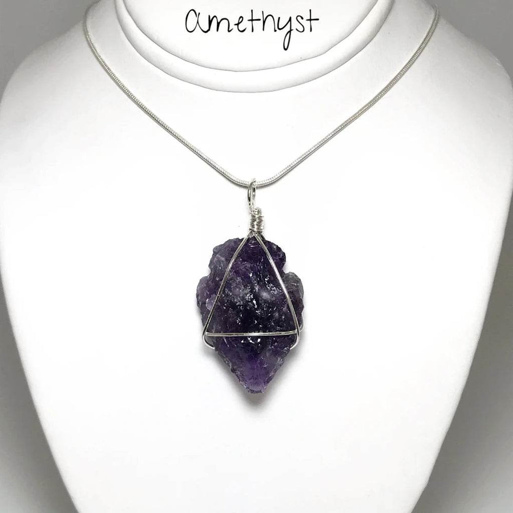 Arrowhead Wire Wrapped Gemstone Pendant - Rocks and Gems Canada