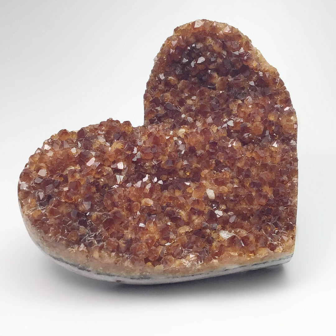Citrine Druze Cluster Heart On Stand - Rocks and Gems Canada