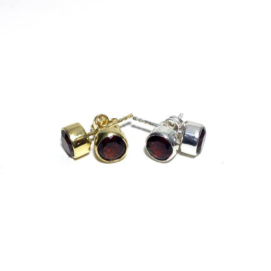 Garnet Stud Earrings - Rocks and Gems Canada