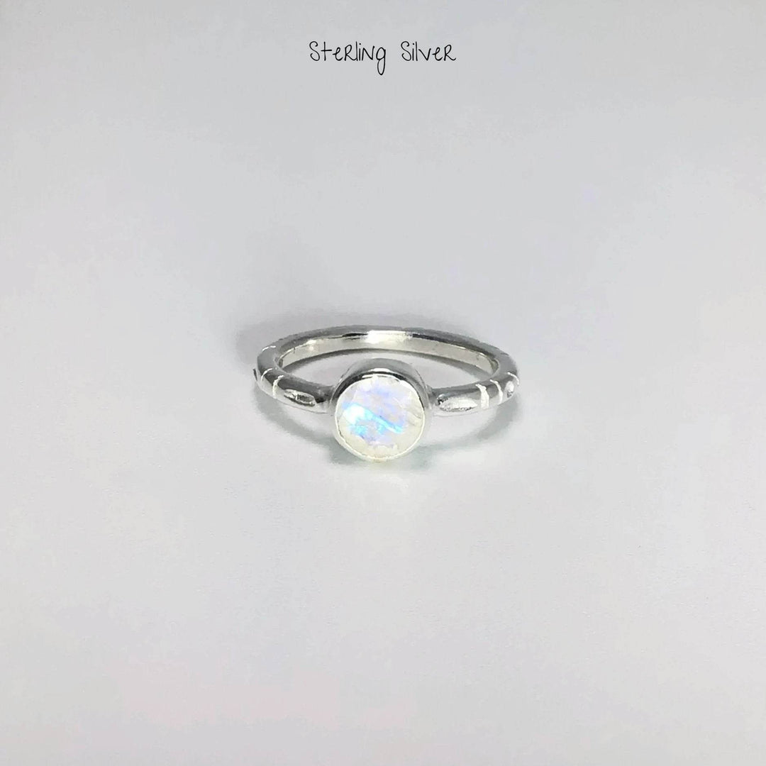 Rainbow Moonstone Ring - Rocks and Gems Canada