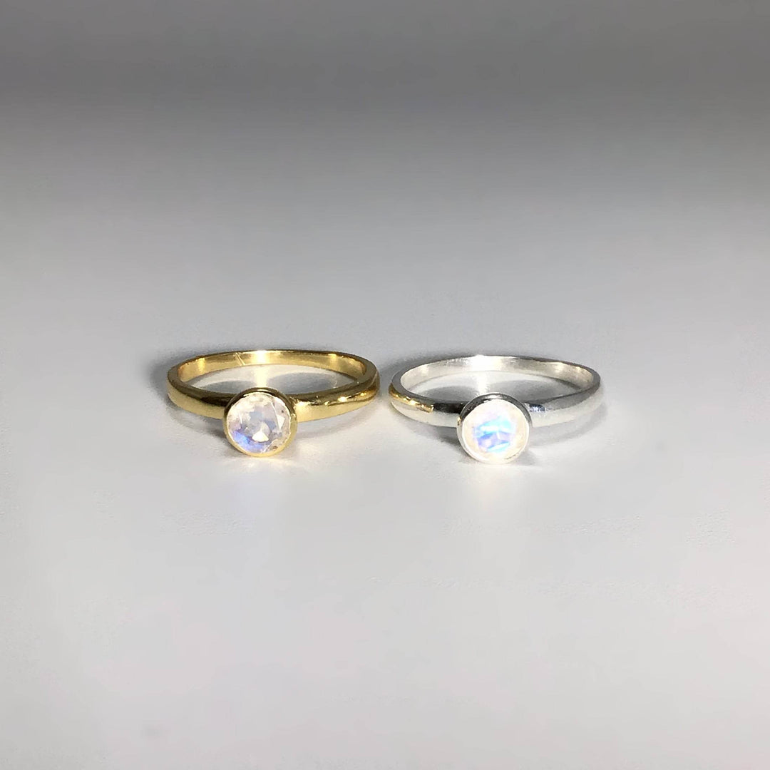 Rainbow Moonstone Ring - Rocks and Gems Canada