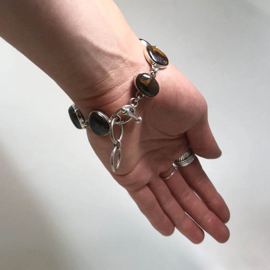 Boulder Opal Sterling Silver Bracelet - Rocks and Gems Canada